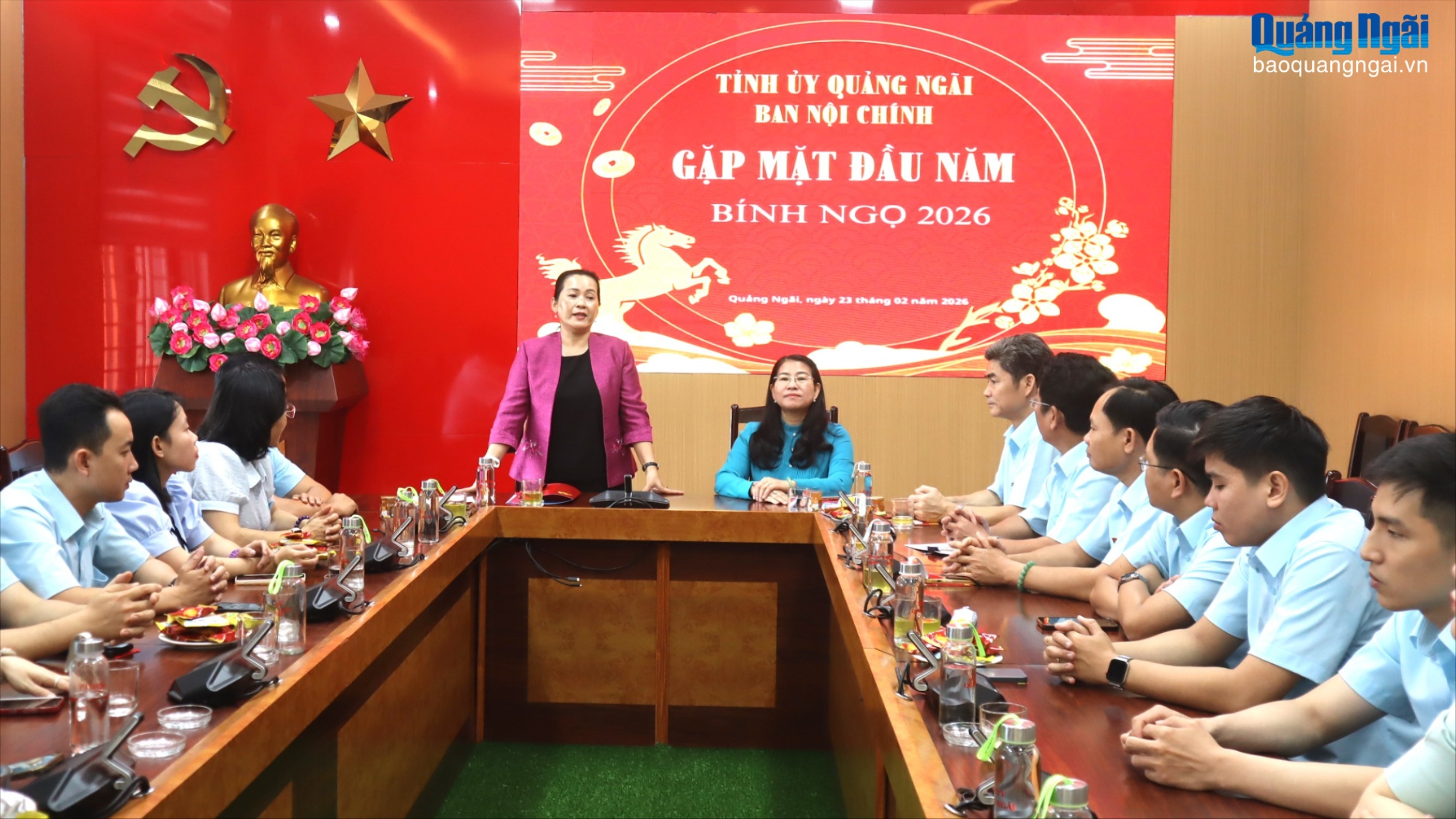 Phó Bí thư Tỉnh ủy Đinh Thị Hồng Minh gặp mặt đầu năm Ban Nội chính Tỉnh ủy