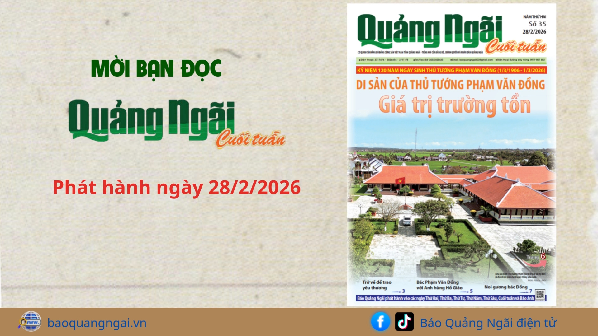 [Video]. Mời bạn đọc Báo Quảng Ngãi cuối tuần