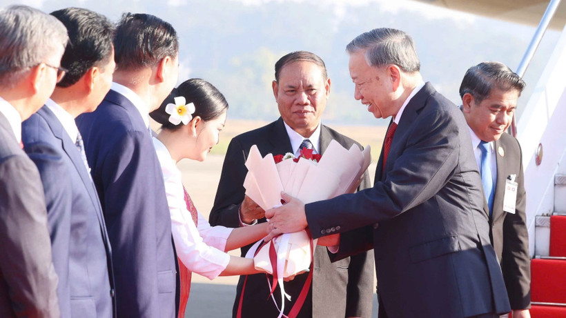 Tổng Bí thư Tô Lâm đến thủ đô Viêng Chăn, bắt đầu thăm cấp Nhà nước tới Lào