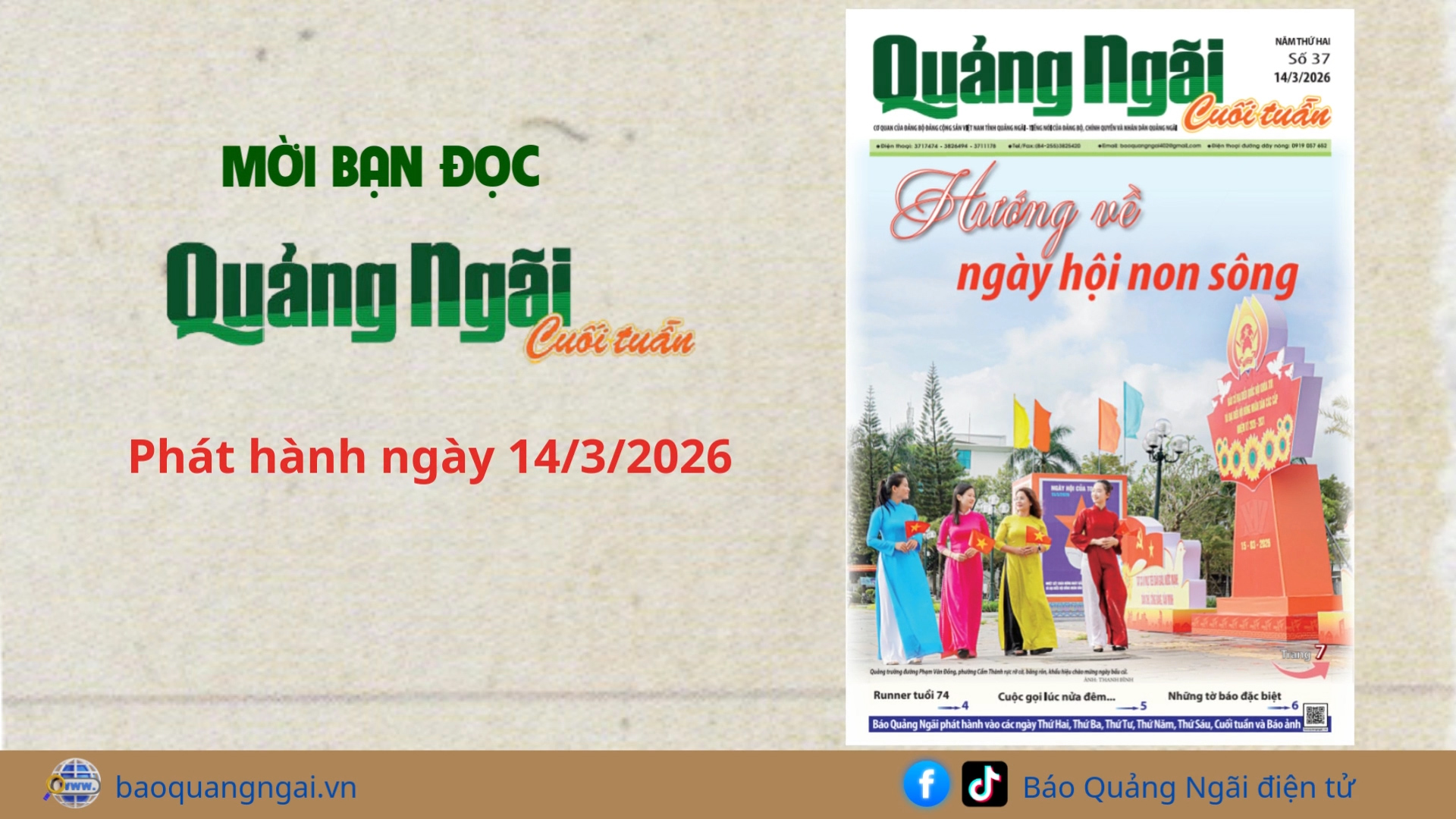 [Video]. Mời bạn đọc Báo Quảng Ngãi cuối tuần