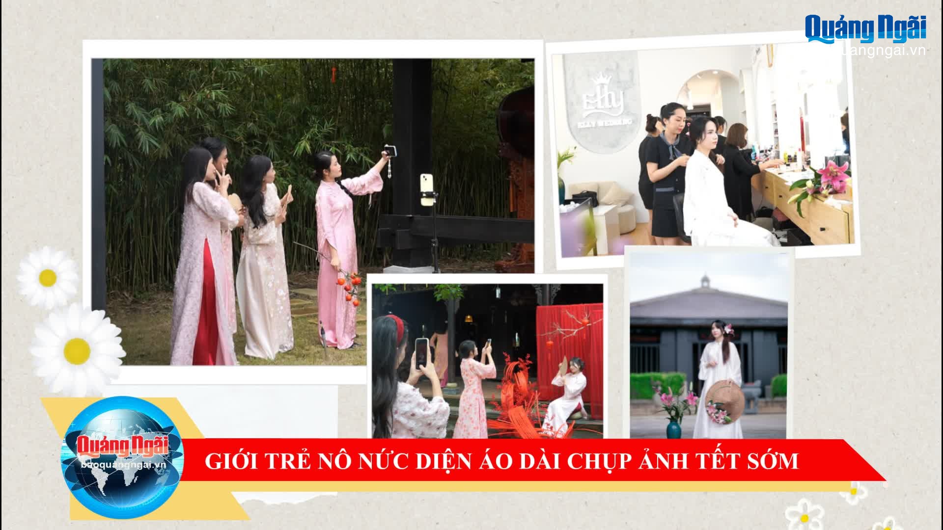 [Video]. Giới trẻ nô nức diện áo dài chụp ảnh Tết sớm