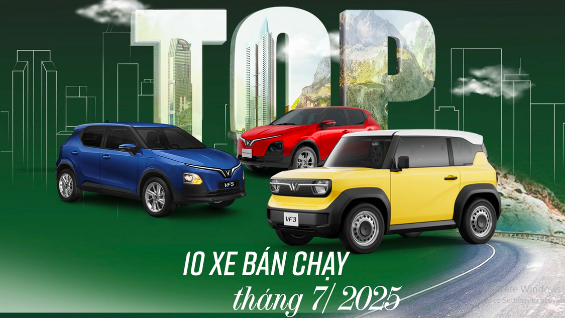 Loạt ô tô bán chạy tháng 7: Xe điện áp đảo xe xăng
