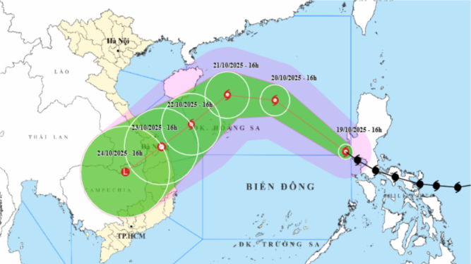 Bão số 12 sẽ mạnh lên cấp 10 trong 24 giờ tới