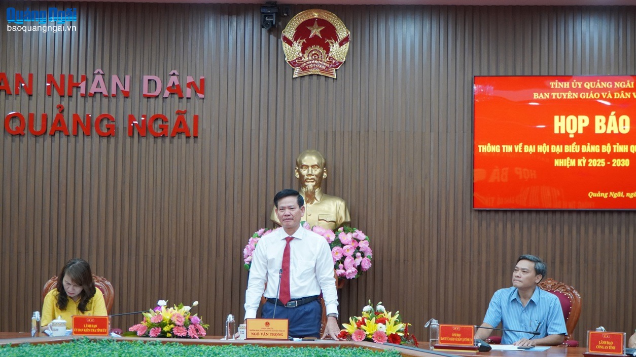 Đại hội đại biểu Đảng bộ tỉnh Quảng Ngãi lần thứ I diễn ra từ ngày 10 - 12/9/2025