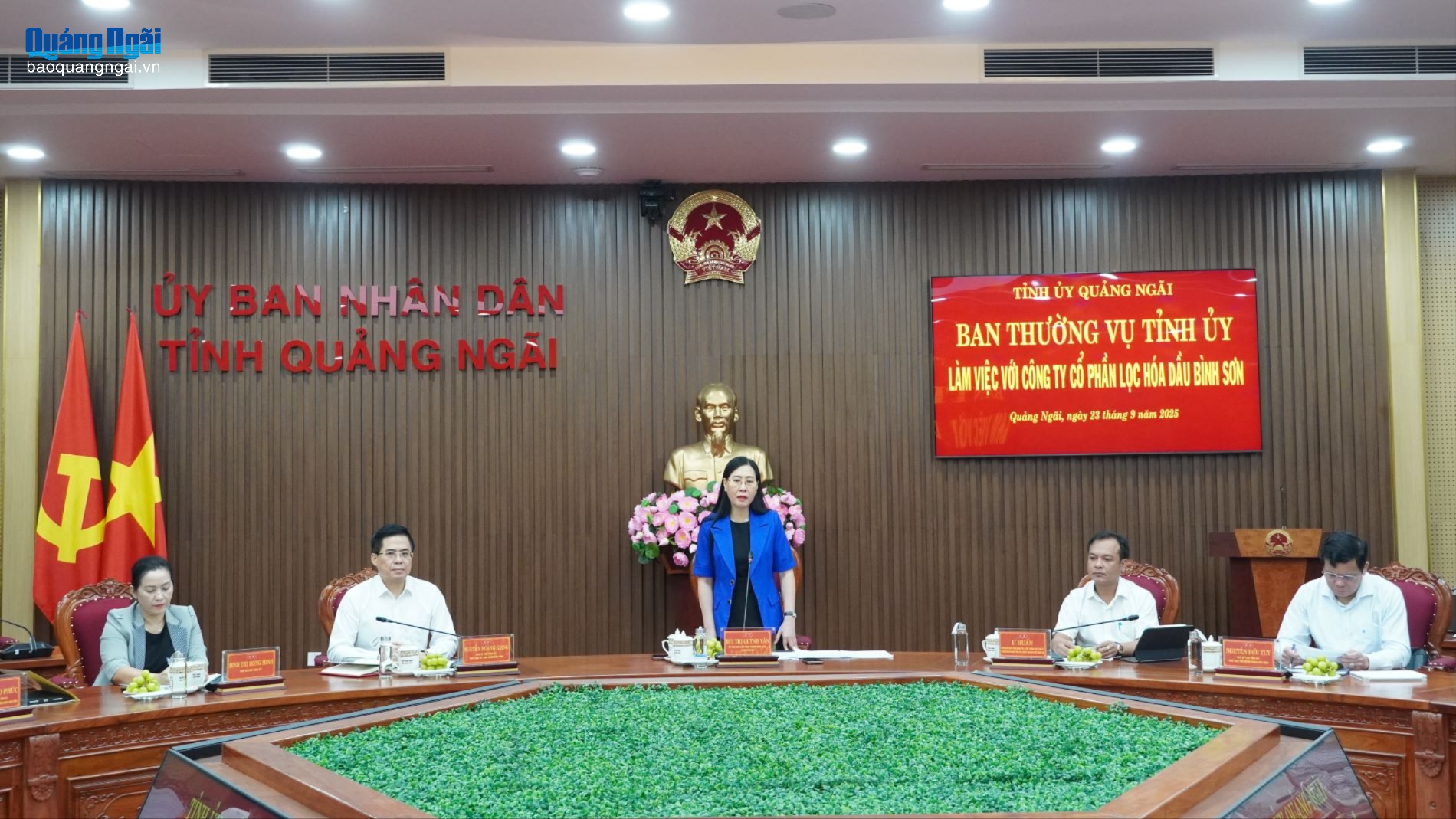 Ban Thường vụ Tỉnh ủy làm việc với Công ty CP Lọc hóa dầu Bình Sơn