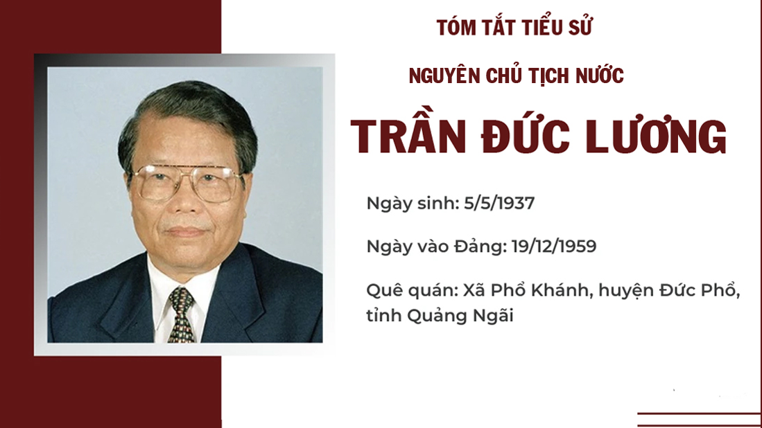 [Infographic].Tóm tắt tiểu sử nguyên Chủ tịch nước Trần Đức Lương