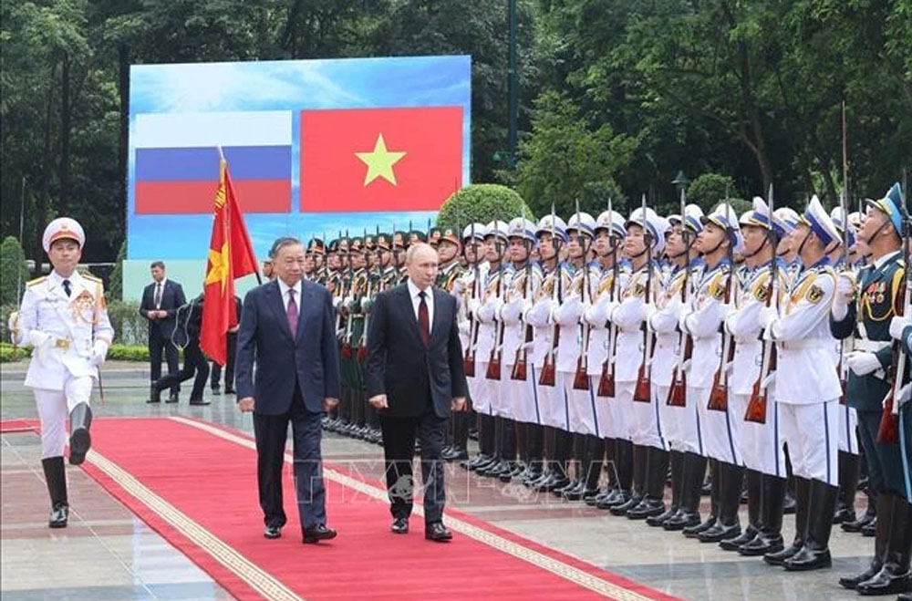 Chủ tịch nước Tô Lâm chủ trì lễ đón chính thức Tổng thống Liên bang Nga Vladimir Putin