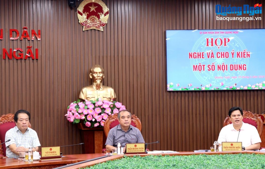 Họp cho ý kiến một số nội dung trình HĐND tỉnh